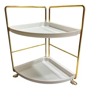 2-Tier-Corner Bathroom Shelf- Triangle Standing Storage Rack, Storage / display